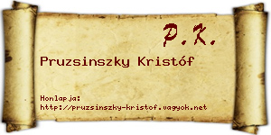 Pruzsinszky Kristóf névjegykártya