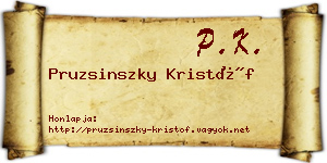 Pruzsinszky Kristóf névjegykártya