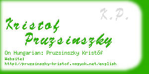 kristof pruzsinszky business card