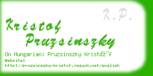 kristof pruzsinszky business card